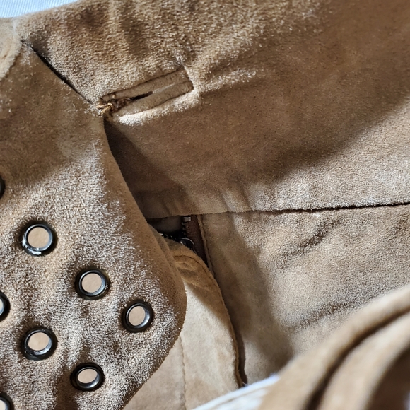 Mixit Genuine Leather Suede boho Midi Skirt 10 - Picture 3 of 10